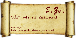 Sárvári Zsigmond névjegykártya