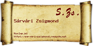 Sárvári Zsigmond névjegykártya
