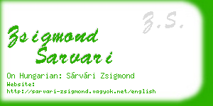 zsigmond sarvari business card